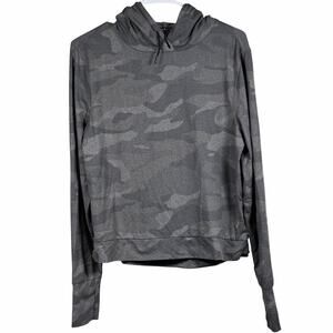 Spyder Hoodie Womens Medium Gray Camo Pullover Long Sleeve Active Shirt